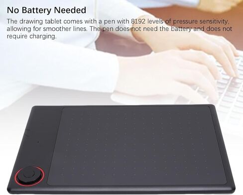 G30 Graphics Drawing Tablet, 10x6 Inch Large Area Digital Drawing Pad with M Key and 8192 Levels Pressure Pen Electronic Art Tablet for PC Computer, Supports Android Linux in Saudi Arabia