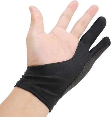 Zjchao Artist Drawing Glove 4 Pack 3 Layer Two Finger Smooth Completible Digital Art Digital Dloves للرسم والرسم (S) in Saudi Arabia