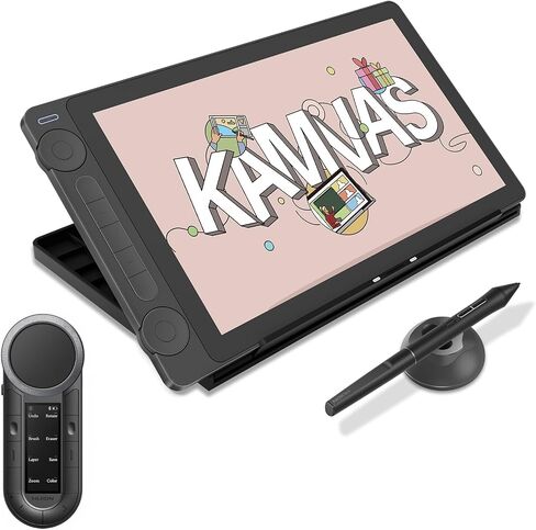 Huion Kamvas 13 (Gen 3) رسم قرص مع الشاشة ، قرص فني كامل 13.3 بوصة مع زجاج مضاد للفروخ ، 99 ٪ SRGB ، 16384 ضغط ، لوحة مفاتيح مفاتيح عن بعد ، DIAL DIAL للكمبيوتر الشخصي ، Android ، Black ، Black in Saudi Arabia