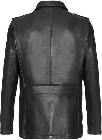 The Classo Hescotic Brown and Black Men Blazar Designer Leather Coat in Saudi Arabia