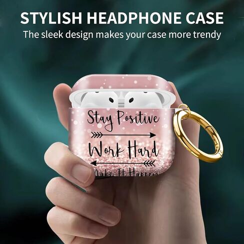 Cute Case Cover Compatible with AirPod 4th Generation 2024, Shockproof for Women & Girls with Cute Golden Round Buckle – Protective, Anti-Drop Design(Green Daisy Flowers) in Kuwait