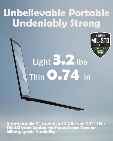 LG Gram 2025 Laptop for Business - 17.3'' WQXGA Touchscreen, Anti-Glare, Intel Ultra 7 Series 2, Windows 11 Pro, Copilot+ PC, Intel Arc Graphics, Wi-Fi 7, 23.5-Hour Batter Life (32GB DDR5X | 4TB SSD) in Saudi Arabia