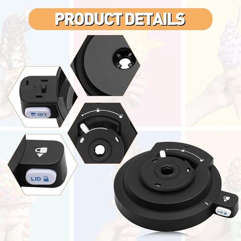 غطاء بديلة غطاء غطاء الوعاء الخارجي متوافق مع دوامة النينجا بواسطة Creami NC700 NC701 NC701C صانعي الآيس كريم ، استبدال جزء المزلاج لغطاء النينجا Swirl Soft ، BPA ، ABS ، أسود ، أسود in Saudi Arabia