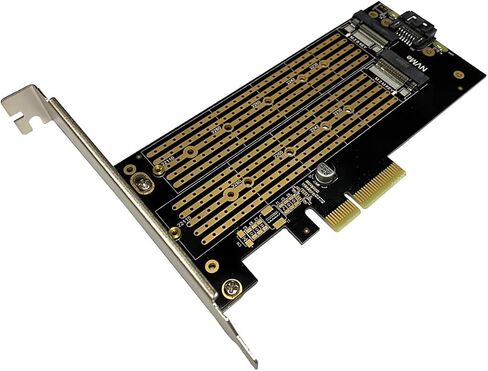 PCIE 3.0 إلى M.2 NVME/NGFF SSD ADAPTER CARD-تمدد عالي السرعة لأجهزة الكمبيوتر المكتبية ، يدعم مفتاح M/B/B/B ، 2230 إلى 22110 (SLOT SLOT NVME+NGFF) in Saudi Arabia