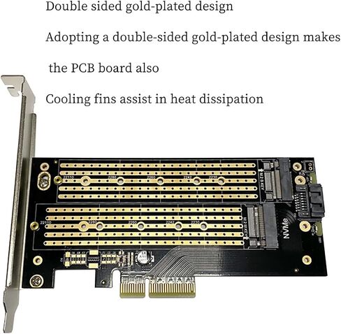 PCIE 3.0 إلى M.2 NVME/NGFF SSD ADAPTER CARD-تمدد عالي السرعة لأجهزة الكمبيوتر المكتبية ، يدعم مفتاح M/B/B/B ، 2230 إلى 22110 (SLOT SLOT NVME+NGFF) in Saudi Arabia