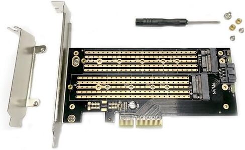 PCIE 3.0 إلى M.2 NVME/NGFF SSD ADAPTER CARD-تمدد عالي السرعة لأجهزة الكمبيوتر المكتبية ، يدعم مفتاح M/B/B/B ، 2230 إلى 22110 (SLOT SLOT NVME+NGFF) in Saudi Arabia