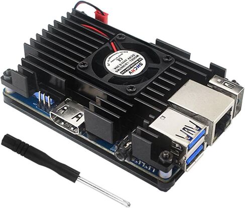 Aluminum Cover Case with Cooling Fan Active Passive Cooling Radiator Heatsink Metal Shell for Orange Pi 3 LTS in Saudi Arabia