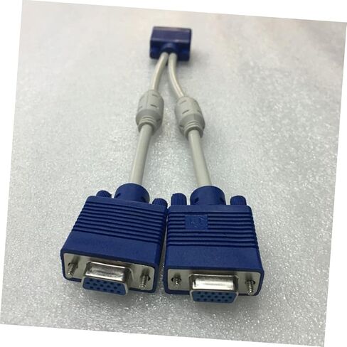 كبل فوز VGA SPULELY 2PCS VGA محول شاشة دبوس مزدوج للشاشة ذات النسخ المتطابق مع سلك سميك مع حلقات مغناطيسية مزدوجة توزيع إشارة مستقرة in Kuwait