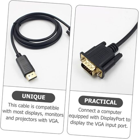 Gatuida DisplayPort to VGA Cable Gold Connector Cord Cord Corn in Kuwait