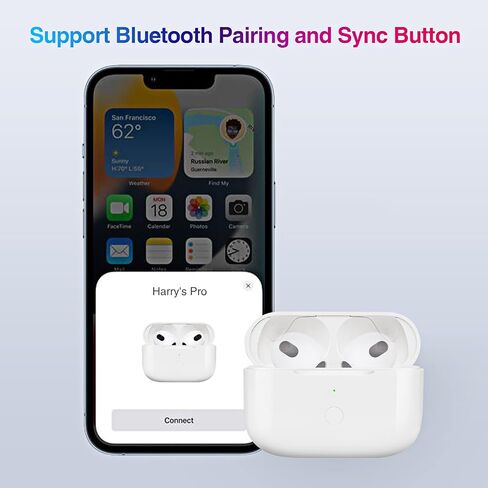 Wireless Charging Case Replacement Compatible with AirPods Pro 1st & 2nd Generation, Charger Case with Sync Button, Lightnting Charging Port in Saudi Arabia