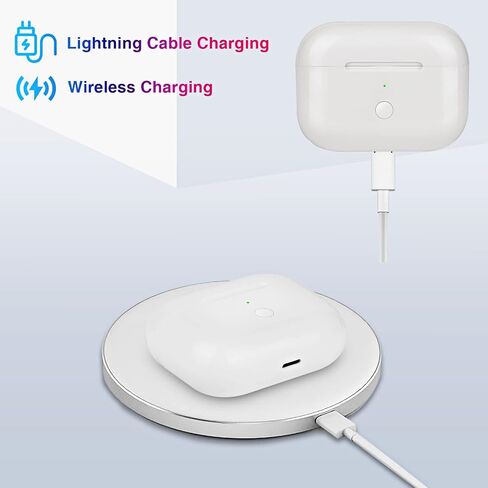 Wireless Charging Case Replacement Compatible with AirPods Pro 1st & 2nd Generation, Charger Case with Sync Button, Lightnting Charging Port in Saudi Arabia