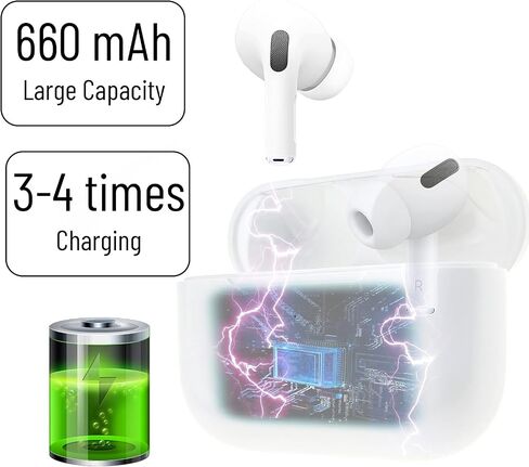 Wireless Charging Case Replacement Compatible with AirPods Pro 1st & 2nd Generation, Charger Case with Sync Button, Lightnting Charging Port in Saudi Arabia