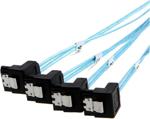 1.0M Left Angle S-AS HD 36 Pin 8087 Splitter Cable with 4 SATA 7Pin Female 90 Degree Data Cable in Saudi Arabia