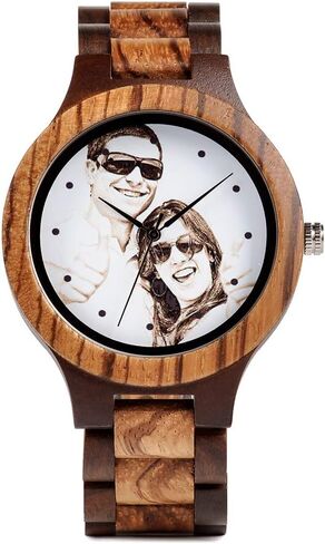 BOBO Bird Mens Personalized Engraved Wooden Watches Quartz Casual Wristwatches for Men Family Friends Customized Gift in Kuwait