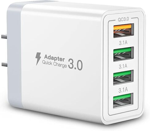 USB Wall Charger Block,Aioneus 40W 4-Port Charging Block,QC 3.0 Fast USB Wall Plug for iPhone Xs/XS Max/XR/X/8/7/6,Tablets,Charging Cube with Galaxy/Note/Edge,LG,Nexus,HTC,Google Pixel,and More in Kuwait