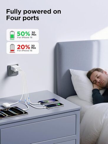 USB Wall Charger Block,Aioneus 40W 4-Port Charging Block,QC 3.0 Fast USB Wall Plug for iPhone Xs/XS Max/XR/X/8/7/6,Tablets,Charging Cube with Galaxy/Note/Edge,LG,Nexus,HTC,Google Pixel,and More in Kuwait