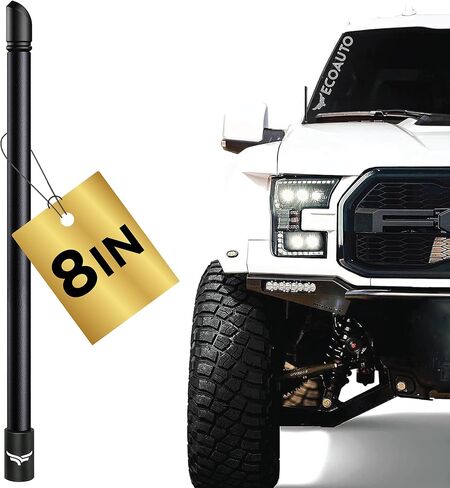 EcoAuto Short Truck Antenna Replacement for Ford F150 Super Duty Ford Raptor & Bronco & Dodge Ram 1500 F150 Accessories - Raptor Accessories - Anti-Theft Design - Antenna for Truck - (8 Inch) in Kuwait