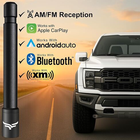 EcoAuto Short Truck Antenna Replacement for Ford F150 Super Duty Ford Raptor & Bronco & Dodge Ram 1500 F150 Accessories - Raptor Accessories - Anti-Theft Design - Antenna for Truck - (8 Inch) in Kuwait