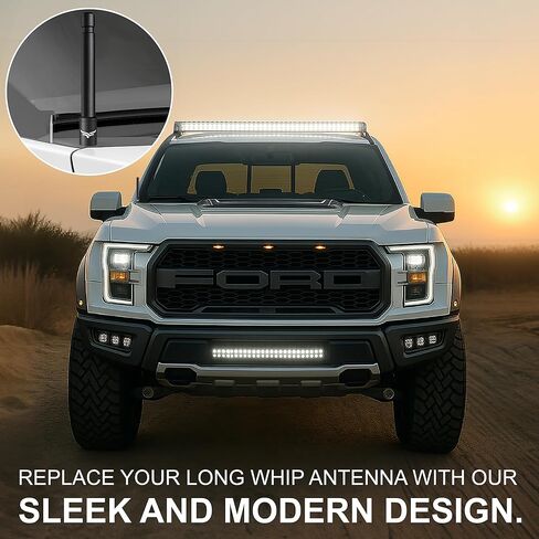 EcoAuto Short Truck Antenna Replacement for Ford F150 Super Duty Ford Raptor & Bronco & Dodge Ram 1500 F150 Accessories - Raptor Accessories - Anti-Theft Design - Antenna for Truck - (8 Inch) in Kuwait
