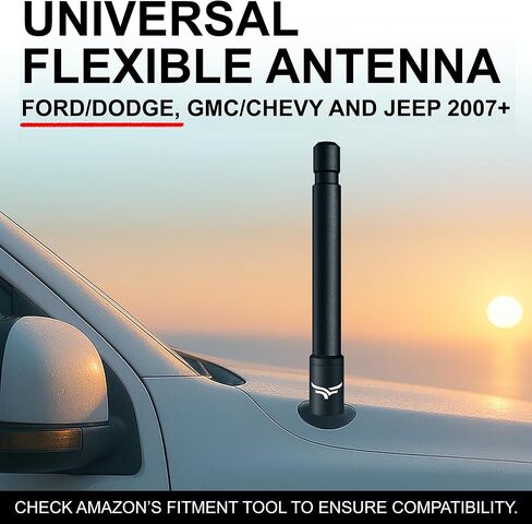 EcoAuto Short Truck Antenna Replacement for Ford F150 Super Duty Ford Raptor & Bronco & Dodge Ram 1500 F150 Accessories - Raptor Accessories - Anti-Theft Design - Antenna for Truck - (8 Inch) in Kuwait