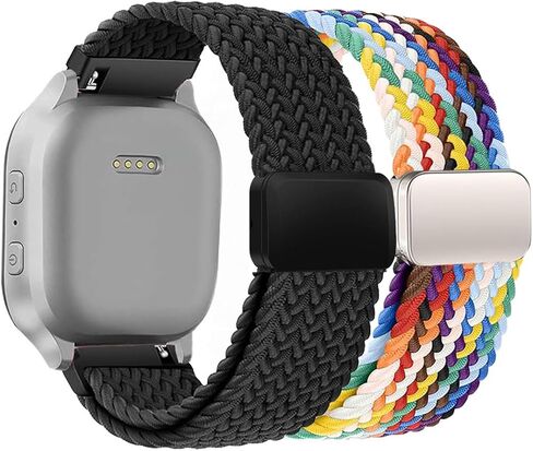 2-Pack Compatible for Cosmo JrTrack 5 Nylon Stretch Watch Bands, Breathable Elastic Replacement Wristband Adjustable Straps in Saudi Arabia