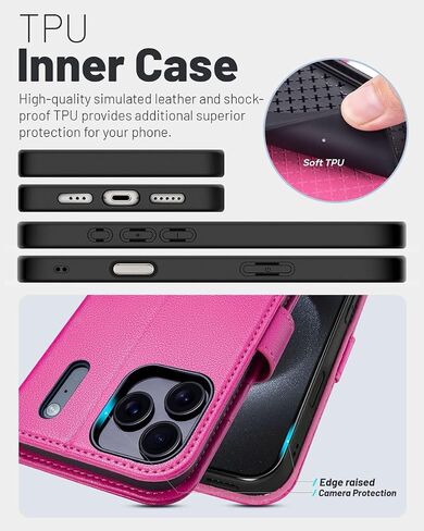 OCASE Compatible with iPhone 17 Pro Max Wallet Case, PU Leather Flip Folio Case with Card Holders RFID Blocking Kickstand [Shockproof TPU Inner Shell] Phone Cover 6.9 Inch 2025, Diamond Check Blue in Kuwait