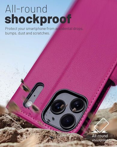 OCASE Compatible with iPhone 17 Pro Max Wallet Case, PU Leather Flip Folio Case with Card Holders RFID Blocking Kickstand [Shockproof TPU Inner Shell] Phone Cover 6.9 Inch 2025, Diamond Check Blue in Kuwait