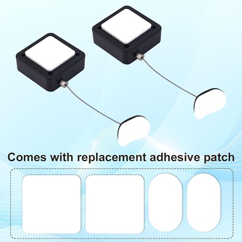 2pcs Retractable Remote Control Tether Locks, 6.7FT Adjustable Anti Theft Leash with Buckle for TV Remotes Game Controller Ideal for Home Office & Showroom Use in Saudi Arabia