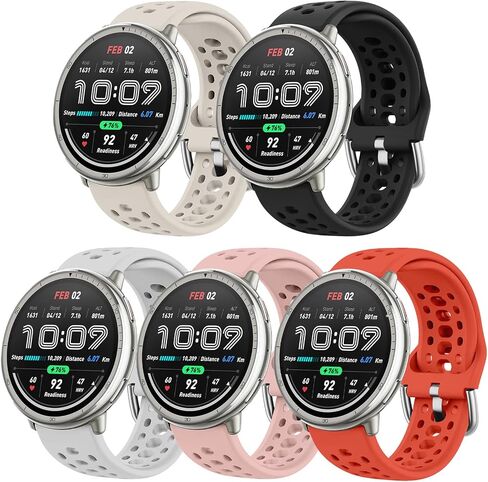 5Pack Silicone Watch Bands for AmazFit Active 2/Active ، Soft Sport Preglible Presponse Strap لـ Amazfit GTS 4/4 mini/3/2 mini/2e in Kuwait