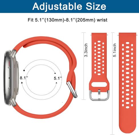 5Pack Silicone Watch Bands for AmazFit Active 2/Active ، Soft Sport Preglible Presponse Strap لـ Amazfit GTS 4/4 mini/3/2 mini/2e in Kuwait