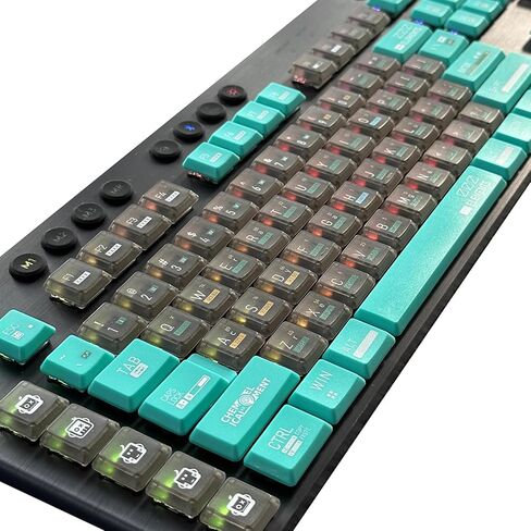 الجدول الدوري المخصص للعناصر مفاتيح ، PBT+PC Material مناسبة لـ Logitech G915 G815 TKL Mechanical Keyboard ، فقط مفاتيح المفاتيح (صفراء شفافة أسود 109 المفتاح الكامل) in Kuwait