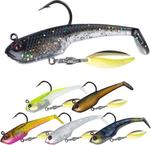 Pawfly Fishing Lures, Soft Bass Bait, Fishing Bait Trout Lures, Plastic Swimbaits for Freshwater & Saltwater, Paddle/Forked Tail Swim Baits for Bass Catfish Trout Crappie Walleye in Saudi Arabia