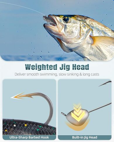 Pawfly Fishing Lures, Soft Bass Bait, Fishing Bait Trout Lures, Plastic Swimbaits for Freshwater & Saltwater, Paddle/Forked Tail Swim Baits for Bass Catfish Trout Crappie Walleye in Saudi Arabia