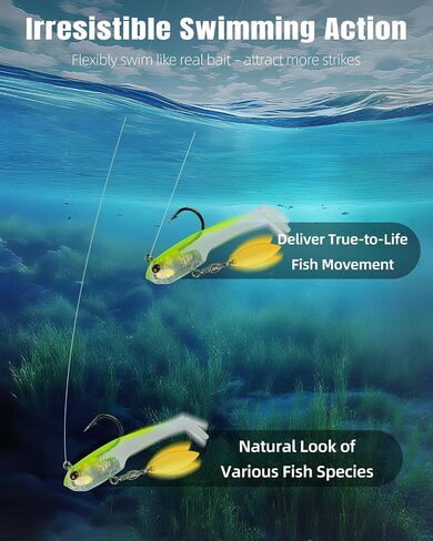 Pawfly Fishing Lures, Soft Bass Bait, Fishing Bait Trout Lures, Plastic Swimbaits for Freshwater & Saltwater, Paddle/Forked Tail Swim Baits for Bass Catfish Trout Crappie Walleye in Saudi Arabia