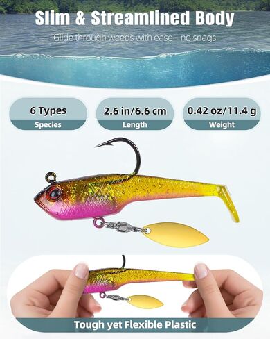 Pawfly Fishing Lures, Soft Bass Bait, Fishing Bait Trout Lures, Plastic Swimbaits for Freshwater & Saltwater, Paddle/Forked Tail Swim Baits for Bass Catfish Trout Crappie Walleye in Saudi Arabia