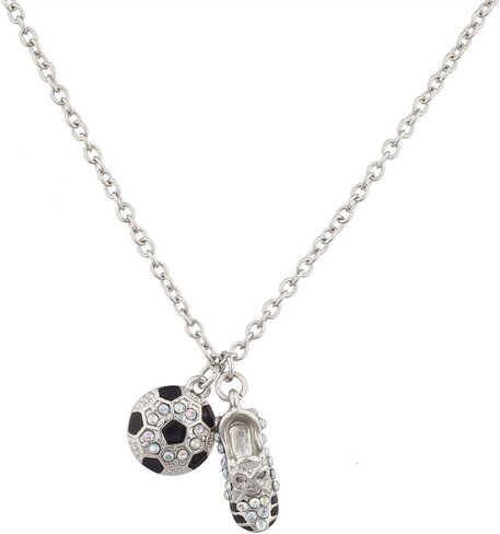LUX ACCESSORIES Soccer Ball and Sneaker Sports Charm Necklace in Saudi Arabia