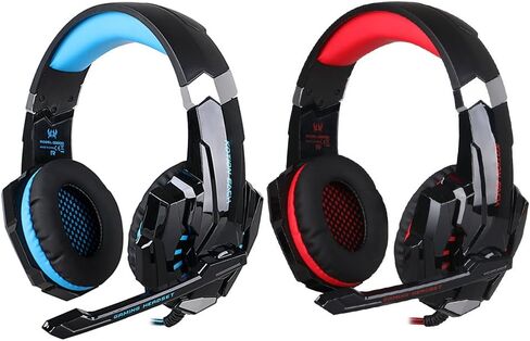 G9000 Headset 3.5mm Game Gaming Headphone Earphone with Microphone LED Light for Laptop Tablet/Mobile Phones/ PS4 (Black Blue) in Saudi Arabia
