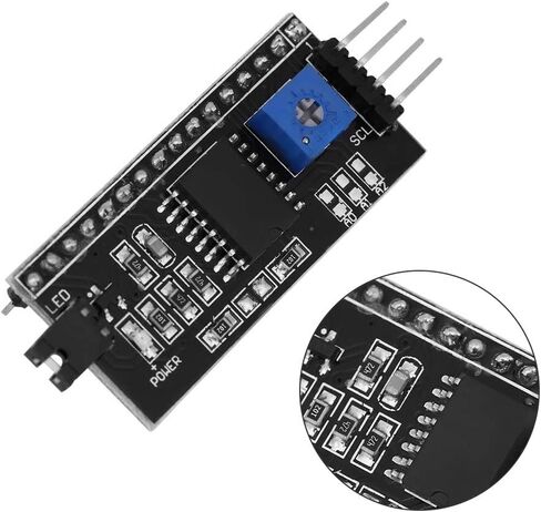 واجهة محول LCD ، LCD1602 لوحة محول IIC/I2C واجهة 5V لوحة توسيع وحدة المحول ل 1602 أجزاء روبورت LCD in Saudi Arabia