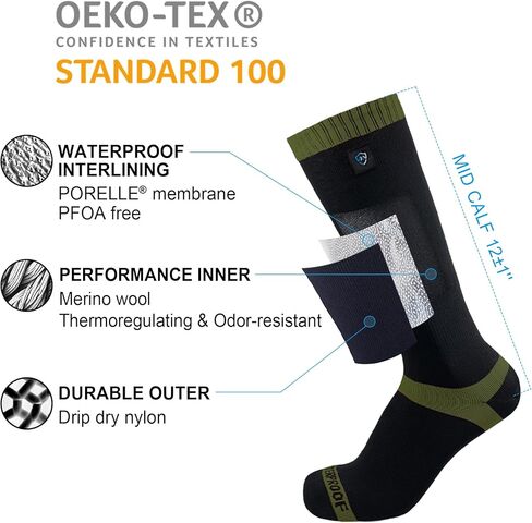 DexShell Cold Weather Waterproof Merino Wool Cushioned Inner 3-Layer Laminated Breathable Trekking Socks Unisex in Kuwait