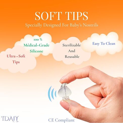 Idaly - 8 Nasal Syringe Tip, Silicone Tips for Nasal Syringe for Baby - 8 Spare Nasal Syringe Tip. in Saudi Arabia