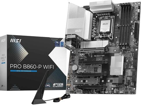 MSI Pro B860-P WiFi Motherboard ، ATX-تدعم معالجات Intel Core Ultra (السلسلة 2) ، LGA 1851-12 DRPs ، DDR5 Memory Boost (8600+ MT/S OC) ، PCIE 5.0 X16 و 4.0 X16 ، M.2 GEN5 ، WI-FI 7 ، 5G LAN in Saudi Arabia