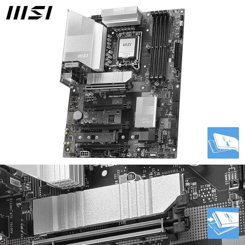 MSI Pro B860-P WiFi Motherboard ، ATX-تدعم معالجات Intel Core Ultra (السلسلة 2) ، LGA 1851-12 DRPs ، DDR5 Memory Boost (8600+ MT/S OC) ، PCIE 5.0 X16 و 4.0 X16 ، M.2 GEN5 ، WI-FI 7 ، 5G LAN in Saudi Arabia