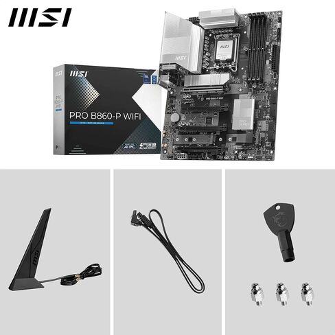 MSI Pro B860-P WiFi Motherboard ، ATX-تدعم معالجات Intel Core Ultra (السلسلة 2) ، LGA 1851-12 DRPs ، DDR5 Memory Boost (8600+ MT/S OC) ، PCIE 5.0 X16 و 4.0 X16 ، M.2 GEN5 ، WI-FI 7 ، 5G LAN in Saudi Arabia