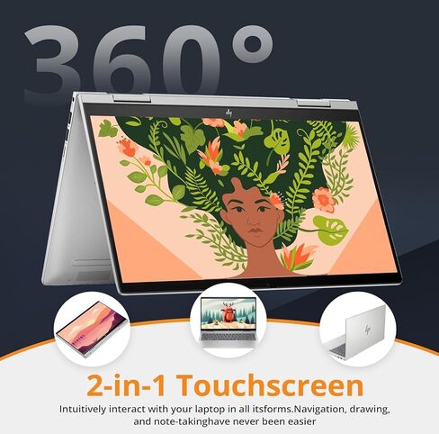 HP Envy 2024 14 "AI 2-in-1 Captop ، Wuxga 300 Nits Touchscreen ، AMD Ryzen 5 8640HS (Beats I7 1355U) ، Copilot ، LPDDR5 6400MHz ، Wi-Fi 6e ، Bt 5.3 ، Backleit KB ، Win 11 W/ in Saudi Arabia