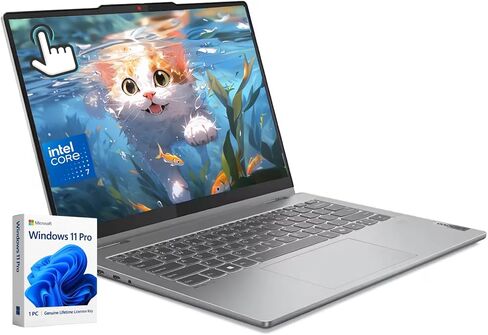 Lenovo Ideapad 5i 2-in-1 laptop-14 "Wuxga (1200p) Touchnes ، Intel 10-Core 7 150U (Beats I7-1355U) ، Copilot AI ، Photeprint Reader ، Backlit Keyboard ، Windows 11 Pro ، Luna Gray | 16GB RAM + 1TB SSD in Kuwait