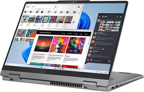Lenovo Ideapad 5i 2-in-1 laptop-14 "Wuxga (1200p) Touchnes ، Intel 10-Core 7 150U (Beats I7-1355U) ، Copilot AI ، Photeprint Reader ، Backlit Keyboard ، Windows 11 Pro ، Luna Gray | 16GB RAM + 1TB SSD in Kuwait