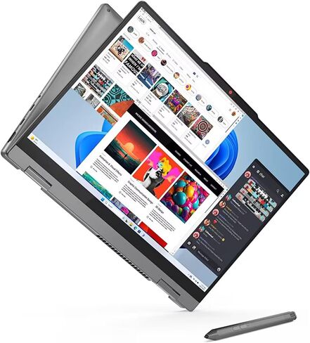 Lenovo Ideapad 5i 2-in-1 laptop-14 "Wuxga (1200p) Touchnes ، Intel 10-Core 7 150U (Beats I7-1355U) ، Copilot AI ، Photeprint Reader ، Backlit Keyboard ، Windows 11 Pro ، Luna Gray | 16GB RAM + 1TB SSD in Kuwait