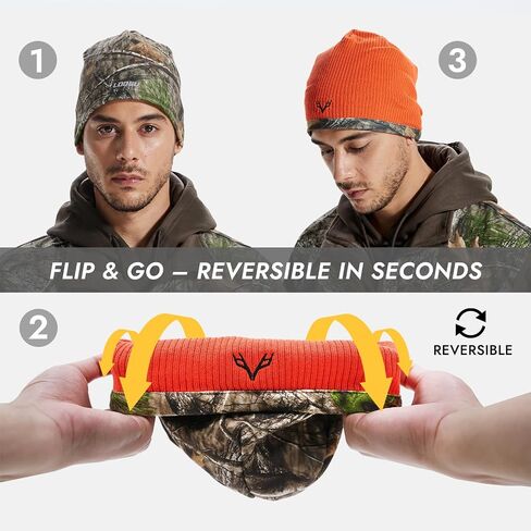 LOOGU Camo Beanie Hat for Hunting, Winter Skull Cap, Men’s Cuffed Beanie with Fleece in Saudi Arabia