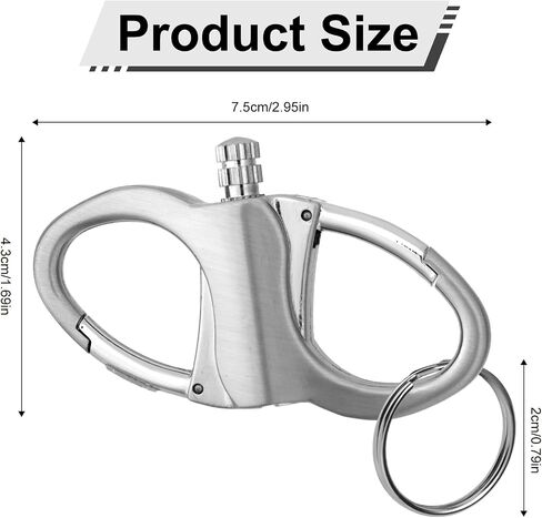 Metal Keychain Lighter, New Mini Waterproof Lighters Key Chain Permanent Match Kerosene Refillable Lighter Fire Starter for Outdoor Survival (Black Silver) in Saudi Arabia