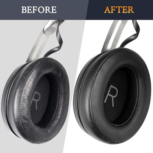 SOULWIT Earpads Replacement for Sennheiser Momentum 3 Wireless Noise Cancelling Over/Around-Ear Headphones, Ear Pads Cushions with Soft Protein Leather, Noise Isolation Memory Foam - Black in Saudi Arabia
